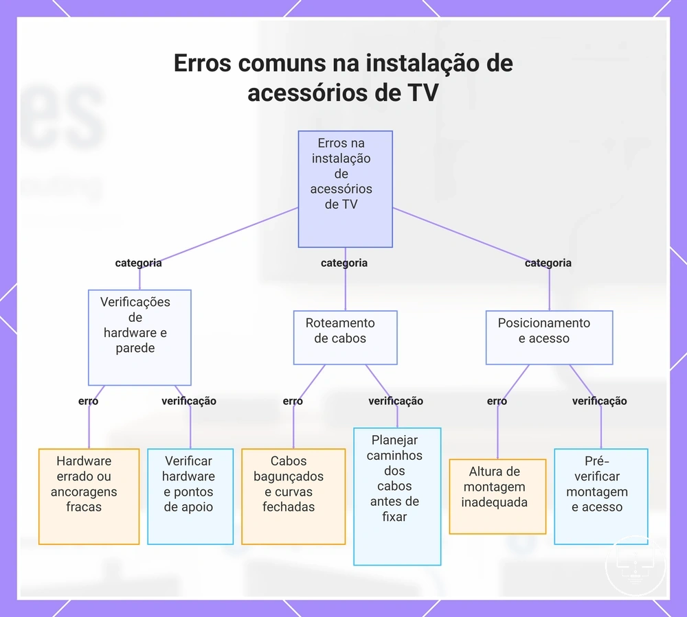 Erros comuns na instalação de acessórios de TV