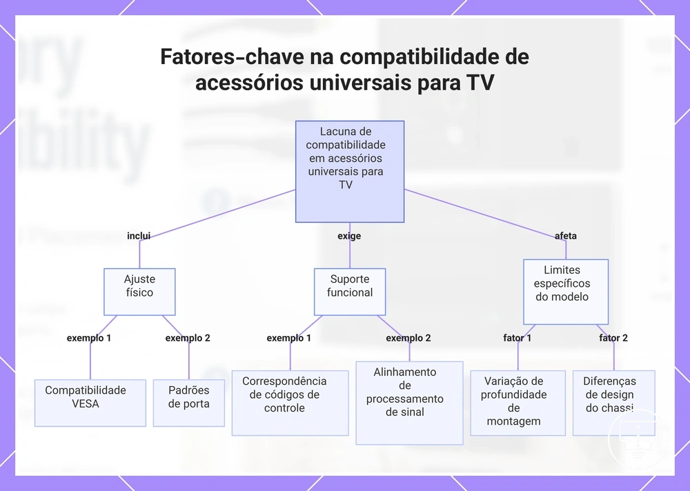Fatores-chave na compatibilidade de acessórios universais para TV