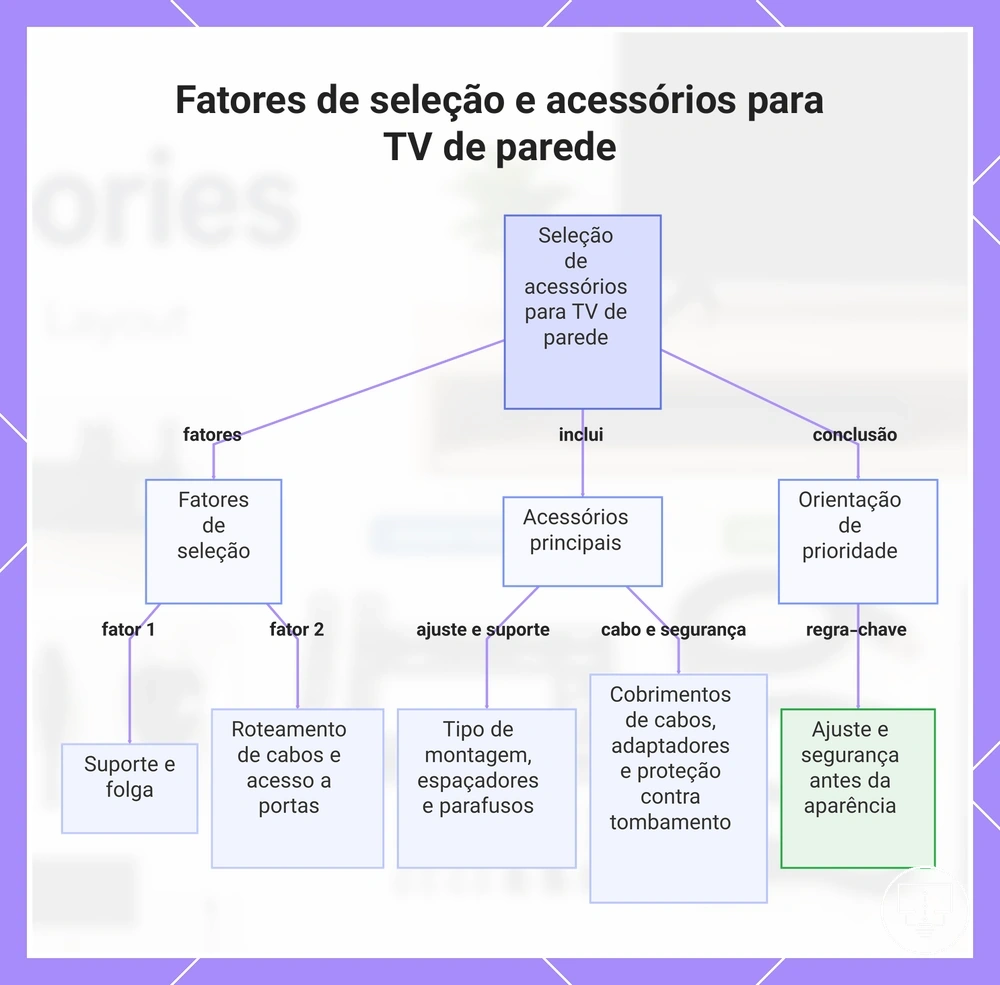 Fatores de seleção e acessórios para TV de parede