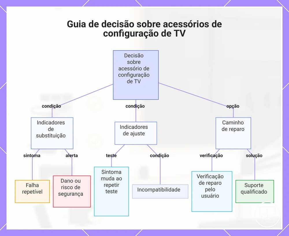 Guia de decisão sobre acessórios de configuração de TV