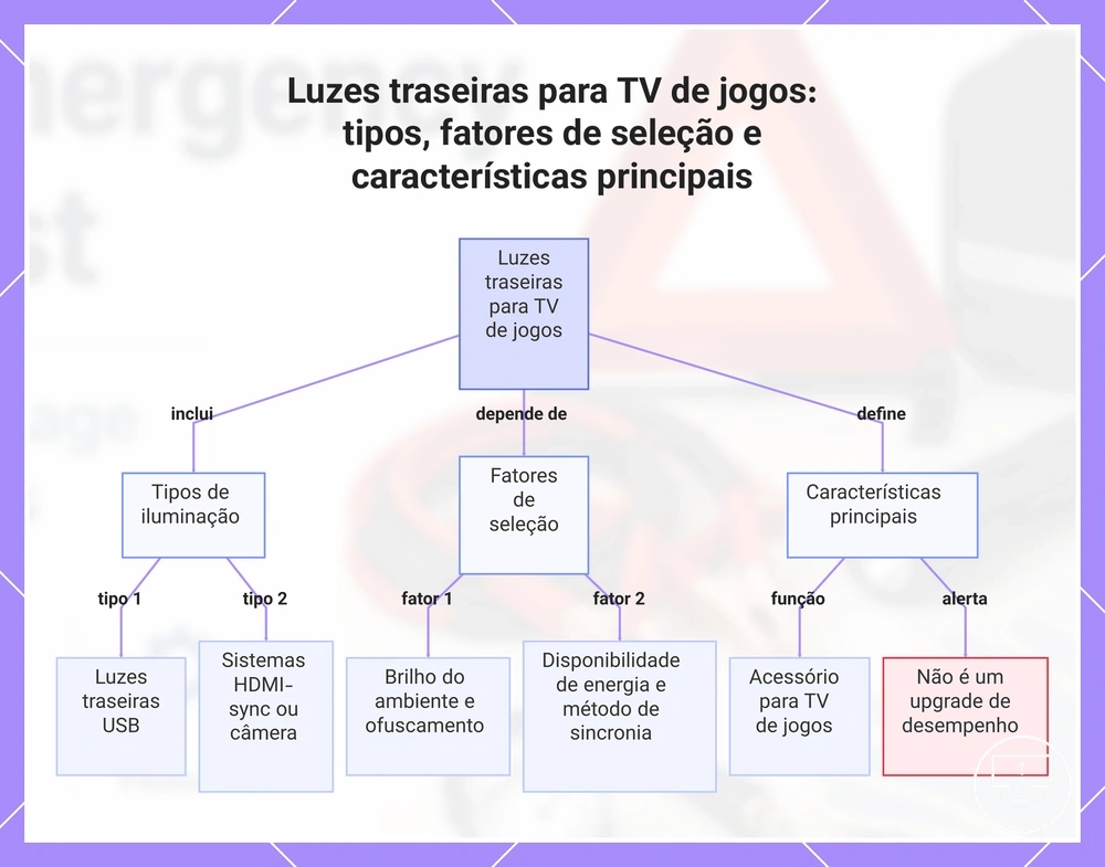 Luzes traseiras para TV de jogos: tipos, fatores de seleção e características principais