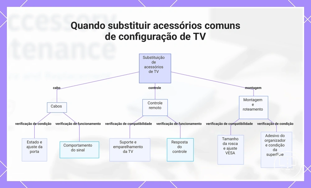 Quando substituir acessórios comuns de configuração de TV