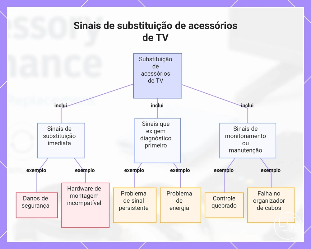 Sinais de substituição de acessórios de TV