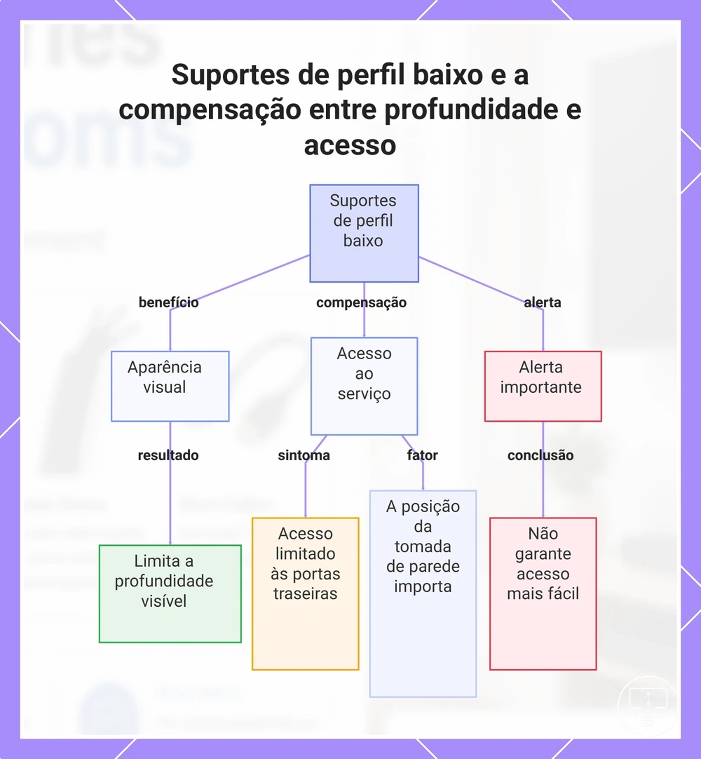 Suportes de perfil baixo e a compensação entre profundidade e acesso