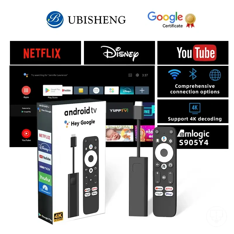 WiFi ve Dolby ses destekli 4K Android TV stick