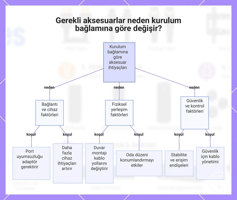 Gerekli aksesuarlar neden kurulum bağlamına göre değişir?