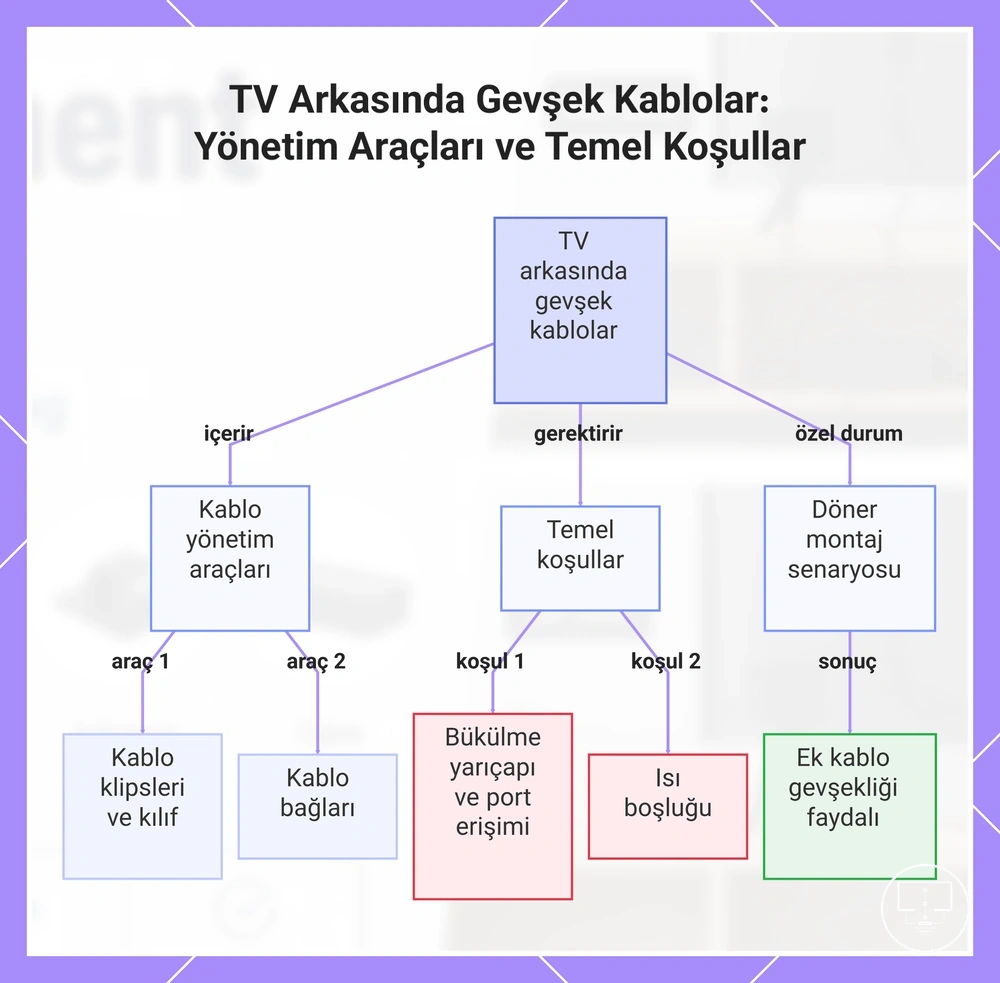 TV Arkasında Gevşek Kablolar: Yönetim Araçları ve Temel Koşullar