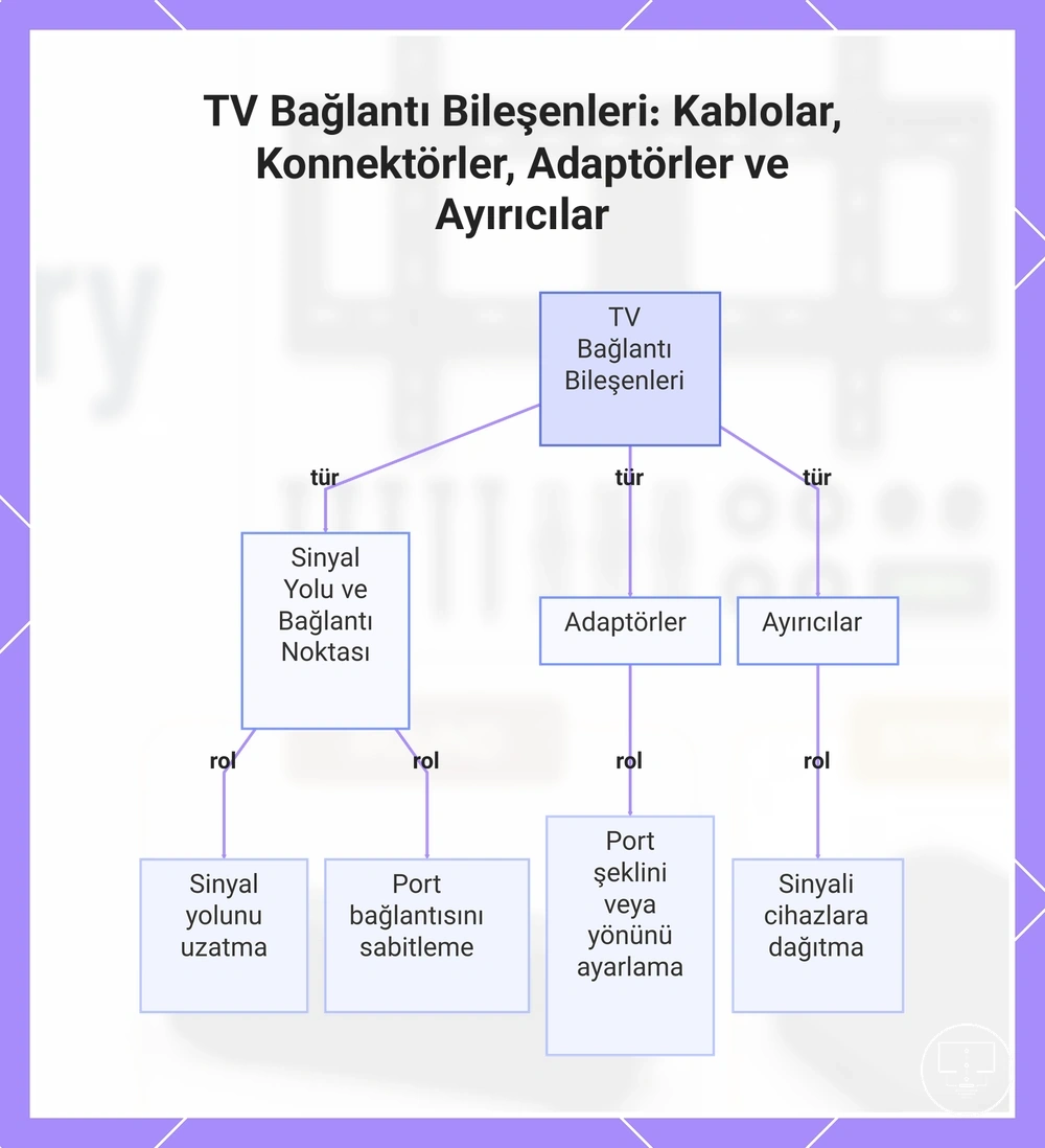 TV Bağlantı Bileşenleri: Kablolar, Konnektörler, Adaptörler ve Ayırıcılar