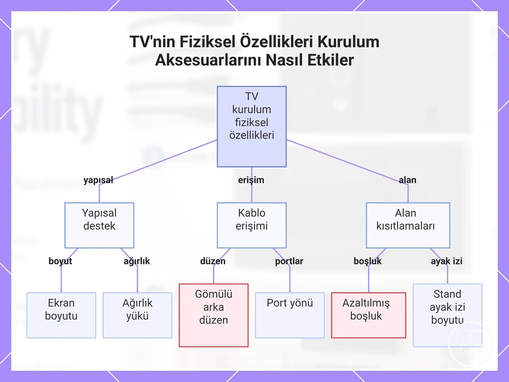 TV'nin Fiziksel Özellikleri Kurulum Aksesuarlarını Nasıl Etkiler