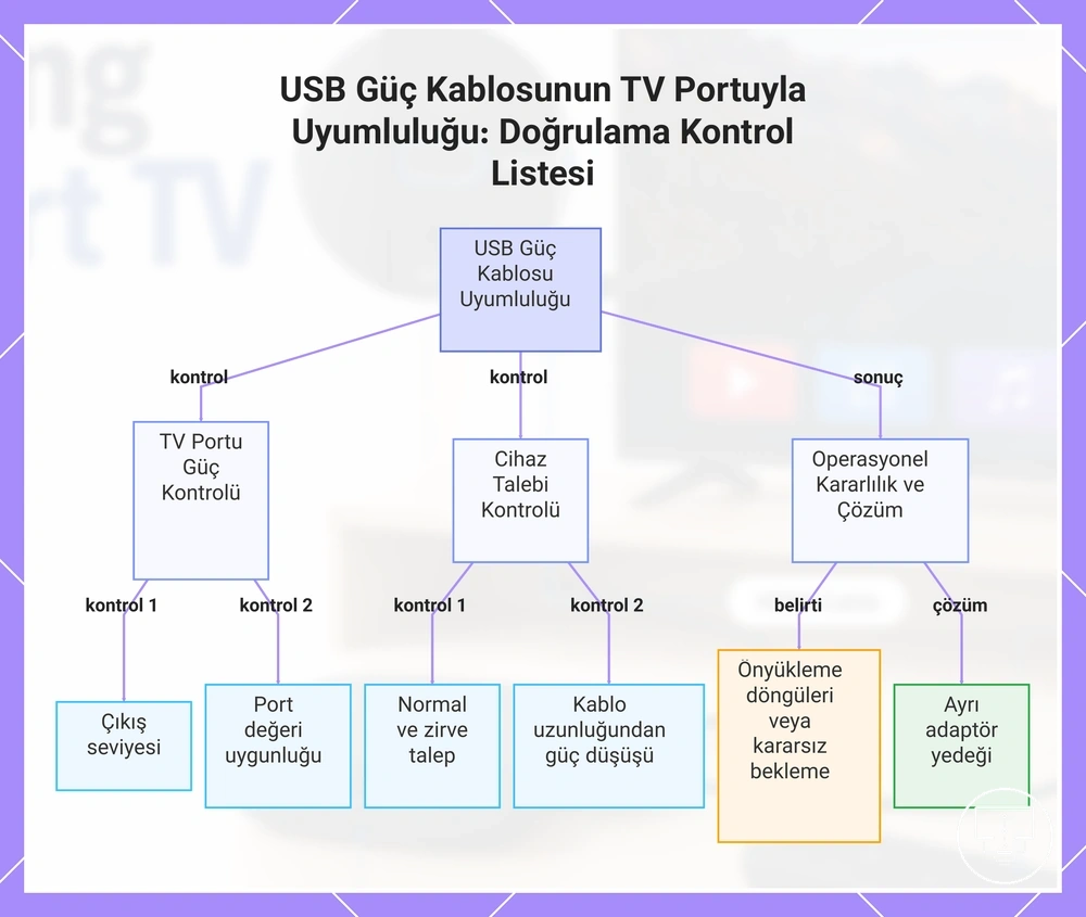 USB Güç Kablosunun TV Portuyla Uyumluluğu: Doğrulama Kontrol Listesi