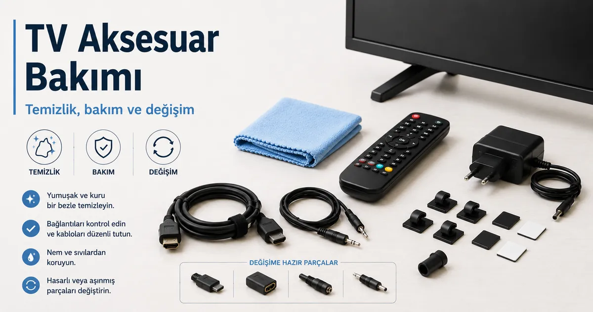 Temizlik, bakım ve değişim için hazırlanmış TV kurulum aksesuarları